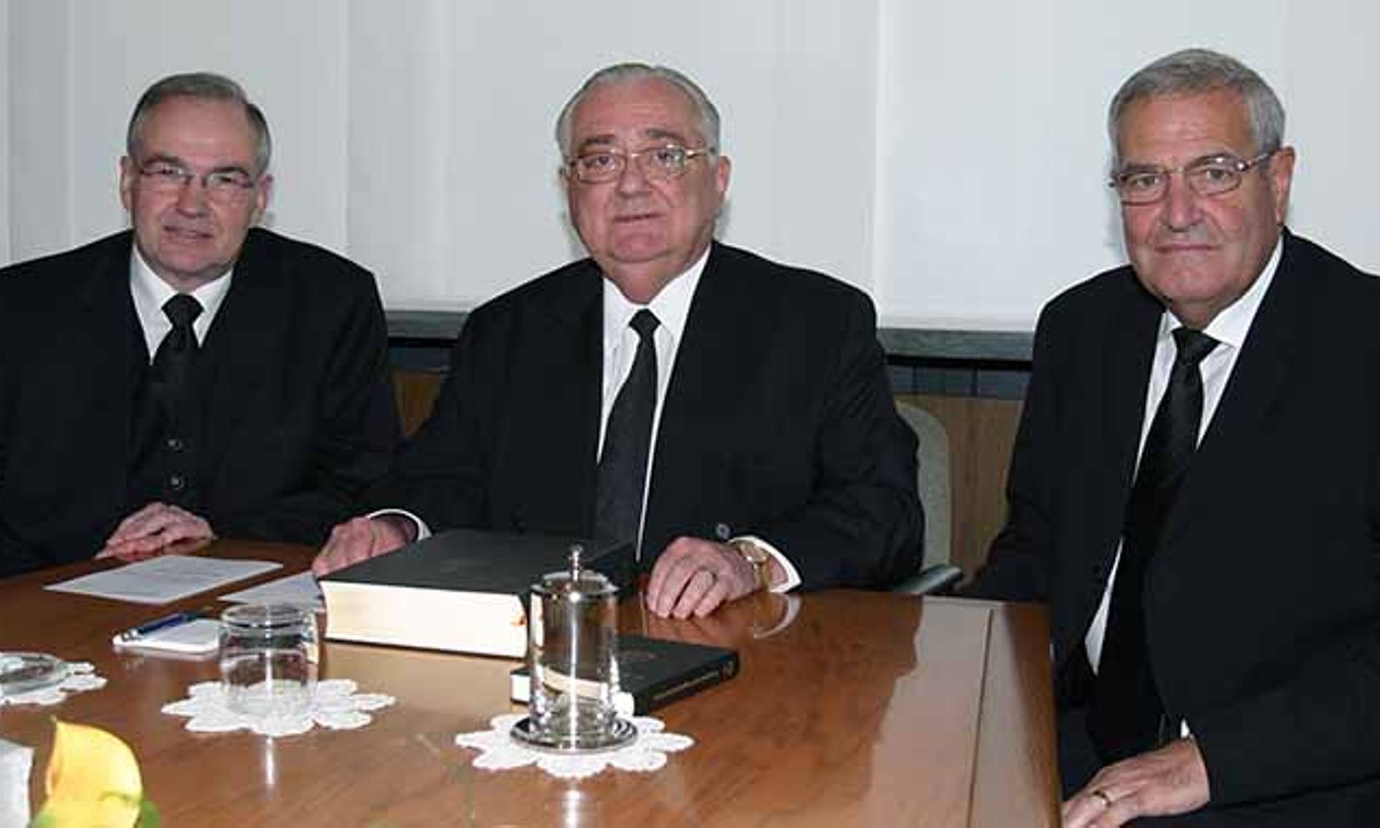 2005 - die Stammapostel Leber und Fehr und der süddeutsche Bezirksapostel Saur 