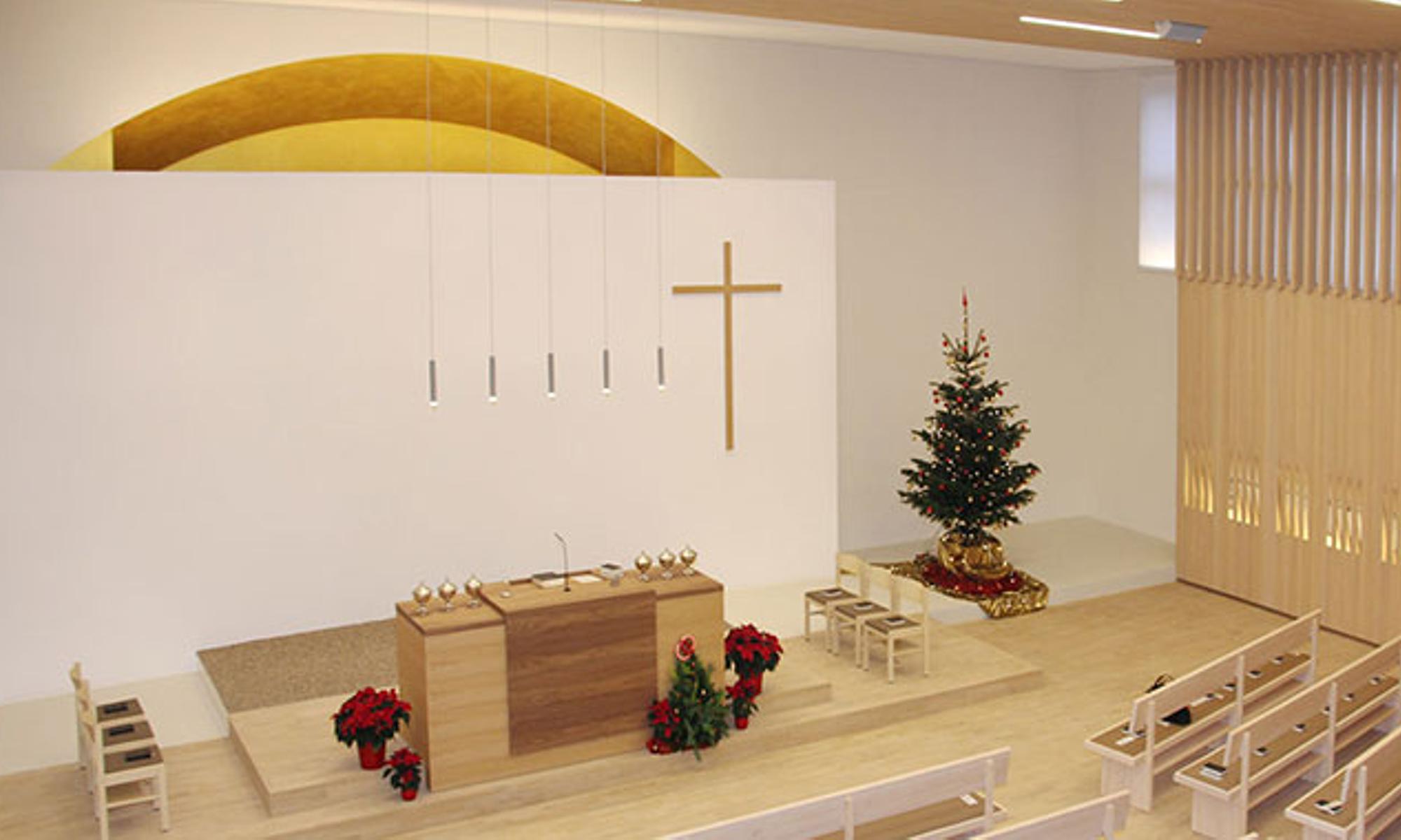 Das neu gestaltete Kirchenschiff in der Kirche in Fürth